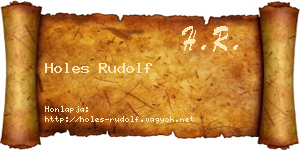 Holes Rudolf névjegykártya